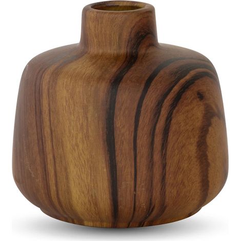 Vase design effet bois en porcelaine brun 12,5 cm (1/3)