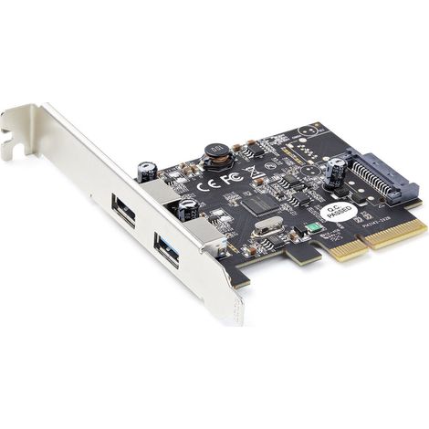 StarTech.com USB PCIe Adapter mit 2 Anschlüssen - 10 Gbit/s/Port - USB 3.2 Gen 2 Typ-A PCI Express 3.0 x2 Host Controller Erweiterungskarte - USB-PCIe-Schnittstellenkarte - Full/Low Profile - Windows 