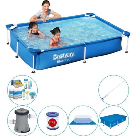 Bestway Bestway Steel Pro Rectangulaire - 221x150x43 cm - 7-pièces S22213