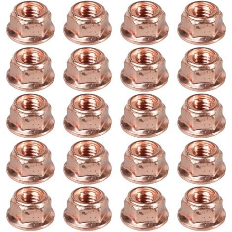 BUNTHAUS 20pcs ecrou collecteur echappement m8 cuivre M8 x 1.25, écrous turbo d'échappement M8 pour e30 A2001420072 11621711954 (1/5)