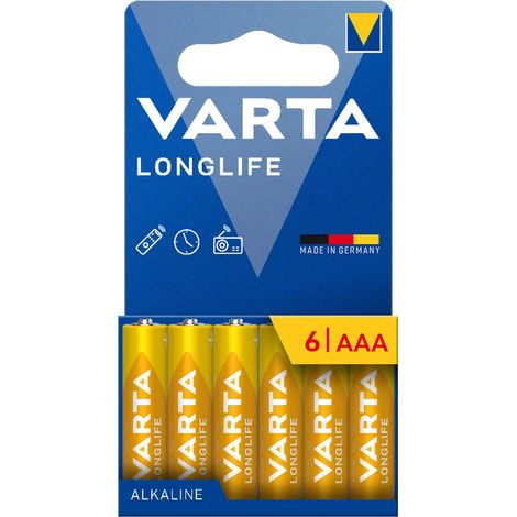 Pile Alcaline Longlife Aaa/lr03 Confezione da 6 - Varta (1/3)