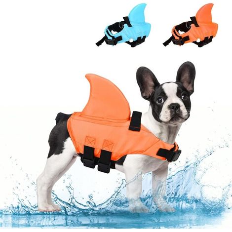 Chaleco salvavidas para perros - Chaleco de flotación ajustable para mascotas - Ideal para nadar y mantener a tu perro seguro en el agua (Naranja, M) (1/5)