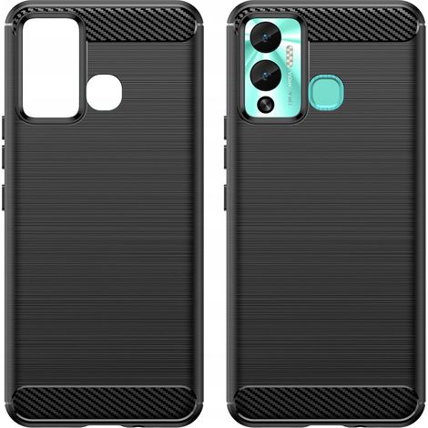 Funda Carbon Case para Infinix Hot 12 Play NFC / Hot 12 Play, funda flexible de silicona con acabado de carbono, color negro. (1/5)