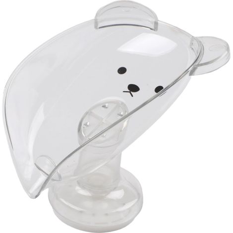 Self-draining PET wall-mounted soap dish (transparent) (1/5)