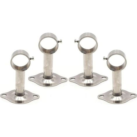 4 Pièces Support Tringle à Rideau, Support Mural Support Tringle à Rideau, Utilisé pour Installer Tringles à Rideaux au Plafond et également Utilisé pour Installer des Tringles à Vêtements(Argent) (1/5)