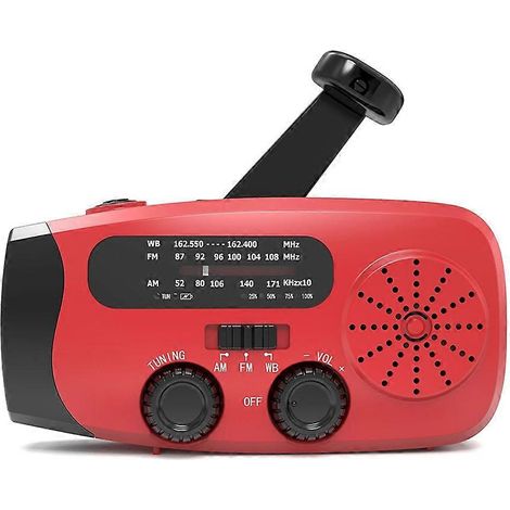 Tragbares, solarbetriebenes AM/FM/WB-Kurbelradio mit Multifunktions-Taschenlampe und Notstromversorgung (1/5)