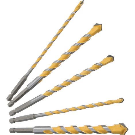 Kit de forets carrés compatibles avec le perçage du carrelage et du béton, 1 jeu avec poignée hexagonale (1/5)