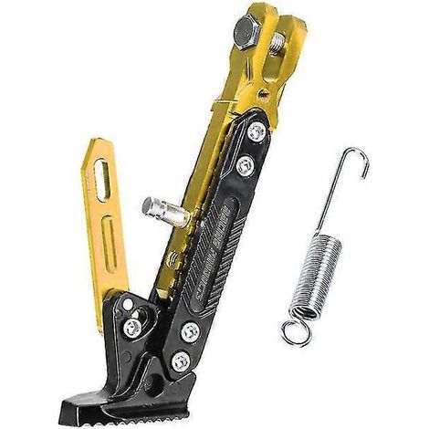Verstellbarer Motorrad-Fußständer, robust und korrosionsbeständig, CNC-gefräster Metall-Seitenständer – Gold (1/5)