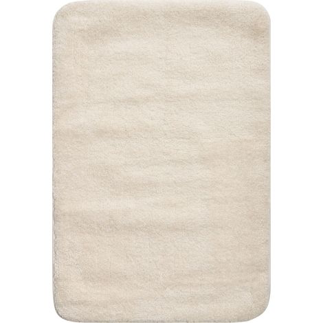 Tappetino da bagno morbido in microfibra con retro antiscivolo 60 x 90 cm Accessori da bagno rettangolari Bianco sporco Urlana (1/5)