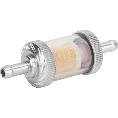 Hitzebeständiger ABS-Motorradkraftstofffilter, 6 mm Durchmesser, silberfarbenes, formschönes Design