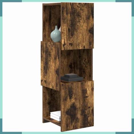 Meuble d'angle - 889833 - Chêne fumé - Bois d'ingénierie - 3 étagères (1/5)