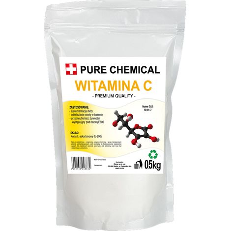 Vitamine C pour piscine - 500 g - L-ascorbique - Équilibre de l'eau - Traitement efficace