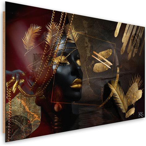 Quadro deco panel, African Woman Gold Abstraction - 100x70 (1/5)