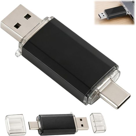 Clé USB C 64 Go 2-en-1 – USB 2.0 & Type-C, Stockage Rétractable, Double Connectique OTG – Compatible Smartphone, PC, Tablette, TV, MacBook – Transferts Rapides et Sécurisés (1/5)