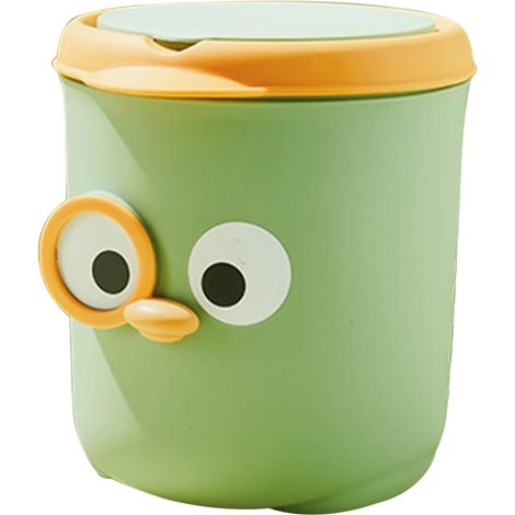 Mini Poubelle de Bureau Verte avec Couvercle, Mini Corbeille à Papier en Polypropylène, Poubelle Mignonne pour Maison, Salon et Bureau, Conteneur à Ordures Compact et Pratique (1/5)