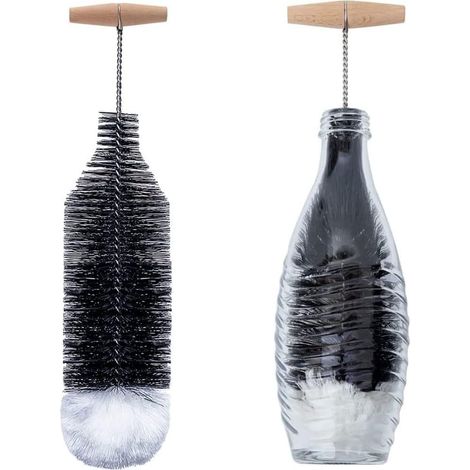 35 cm lange Flaschenbürste, kompatibel mit Sodastream-Glasflaschen, kratzfreie Reinigungsbürste, entfernt hartnäckigen Schmutz, Reinigungsbürste mit perfekter Passform