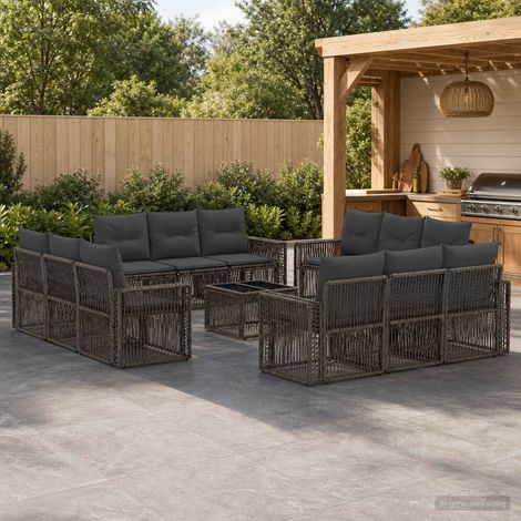 Set Divano da Giardino 13 pcs Grigio e Grigio Scuro polyrattan vidaXL (1/5)