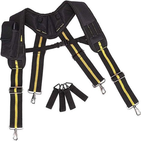 Bretelles De Travail RéGlables Ceinture à Outils RembourréE,Bretelles Bretelles Boucle Bretelles De Travail Robustes Avec Pinces De Poche Pour éLectricien Charpentier (1/5)