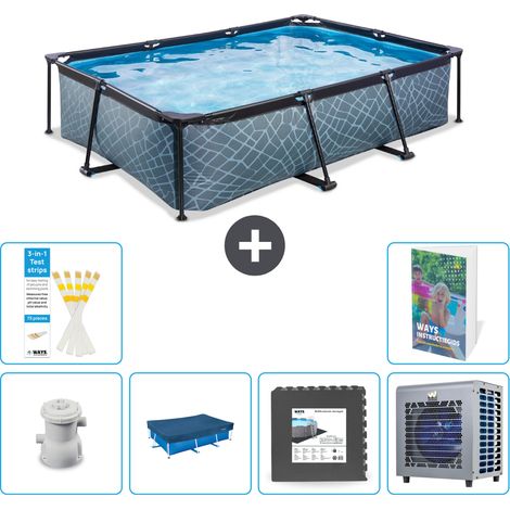 Exit Pool Rechteckig - Steinoptik - 300x200x65 cm - 7-teilig  S330 (1/5)