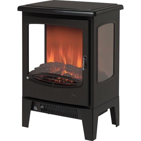 HOMCOM 900W/1800W Freestanding Electric Fireplace w/ Adjustable Artificial Flame (1/5)