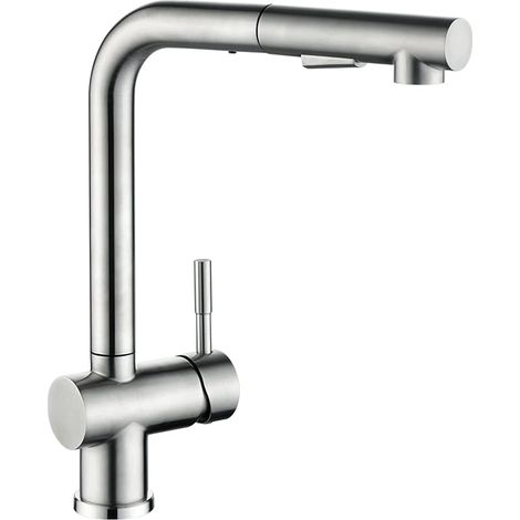 Mitigeur Cuisine avec Douchette Extractible, Robinet Cuisine Douchette Extensible, Mitigeur Evier 2 Jets, Robinetterie Rotatif à 360°, Robinet Evier Tete en Acier Inox (1/5)