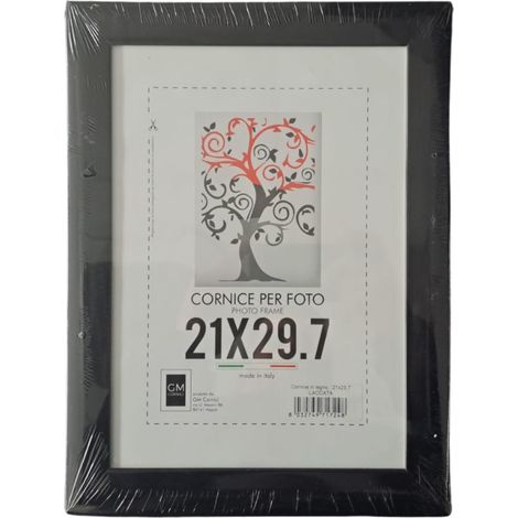 Cornice per Foto In Legno Laccata 21x29.7 Vari Colori - Colore: Nero