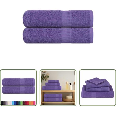 vidaXL Frottiertuch - Badetücher FROGN 2 Stk. Lila 100x150 cm 360 g/m² (1/5)