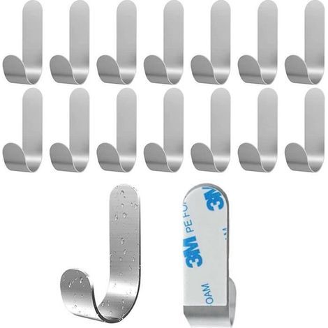 Crochet Mural - 12 Pieces - 3M - Stainless Steel 304 - Waterproof - Self-Adhesive (1/4)