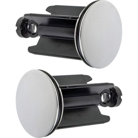 Bouchon de lavabo universel Ø 40 mm – Lot de 2 – Laiton chromé avec joint en caoutchouc – Hauteur réglable