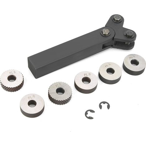 Ortviai Outil de gaufrage en acier 7 pièces avec roulettes diagonales 0,5 / 1 / 2 mm – jeu linéaire pour usinage mécanique (1/5)