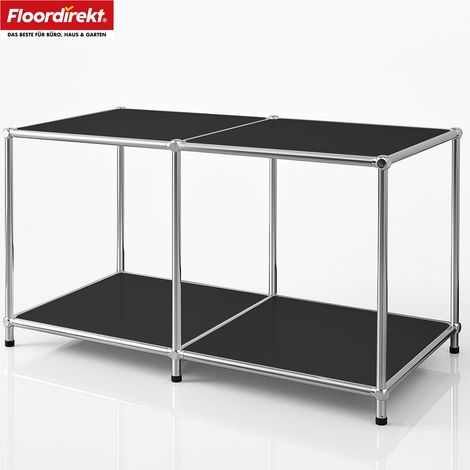 Metallregal Concept Epure MK-016 Sideboard & Ablageregal mit offenen Flächen Schwarz