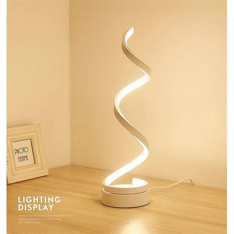 Lampe de chevet LED en spirale 12W, blanc chaud, Protection des yeux, luminosité, lampe de bureau (1/4)