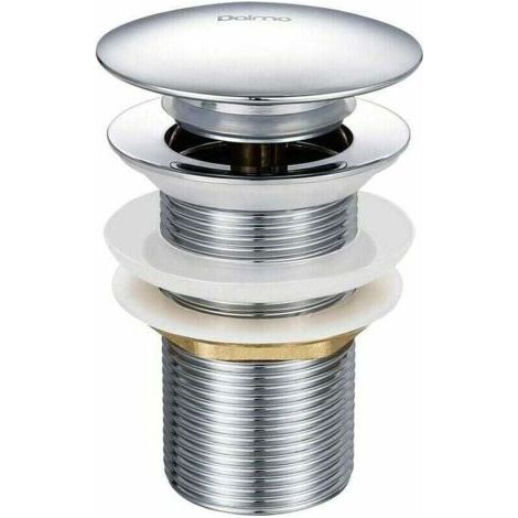 Bonde de lavabo pop-up sans trop-plein – Laiton chromé – Diamètre 66 mm – Hauteur 78 mm – Système bouton-poussoir pour vidage facile