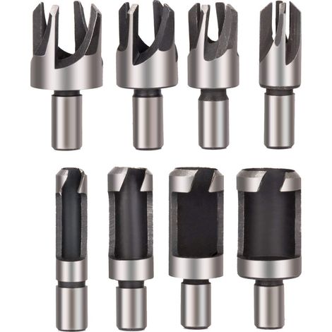 Set mit 8 Holzdübelbohrern – Gerade und konische Schneidwerkzeuge – Dübelbohrer – 6 mm, 10 mm, 13 mm, 16 mm (1/4)