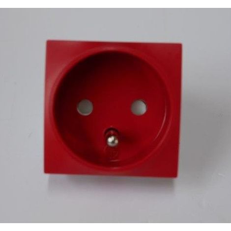 Prise de courant rotoclip rouge 2P+T 16A 250Vac 1 poste 2 modules à détrompage inclinée 45° sans plaque Altira SCHNEIDER (1/2)
