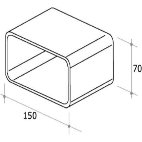 TUBO CAPPA ASPIRANTE CUCINA Giunzione Rettangolare 150 x 70 mm x cm 100 F 126 (1/2)