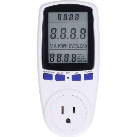 Compteur de consommation électrique prise US 120V, moniteur d'énergie domestique avec écran rétroéclairé 7 modes, testeur de tension et ampérage. (1/5)