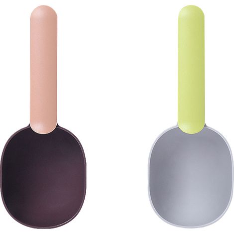 2 cuillères à croquettes, plastique ABS, clip de fermeture pour sachets, dosage précis, surface lisse et ergonomique, pour chiens, chats et animaux de compagnie (1/5)