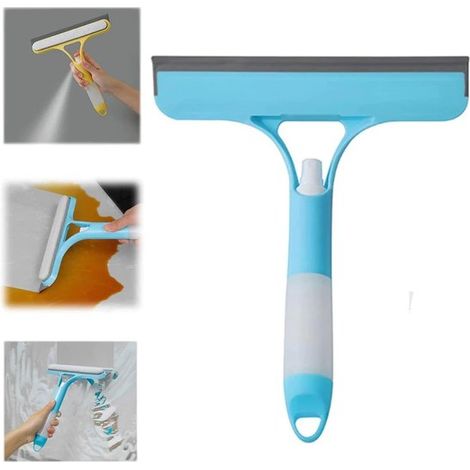 Paquete de 2 cepillos limpiadores de silicona 3 en 1 para ventanas y azulejos, color azul y amarillo. (1/5)