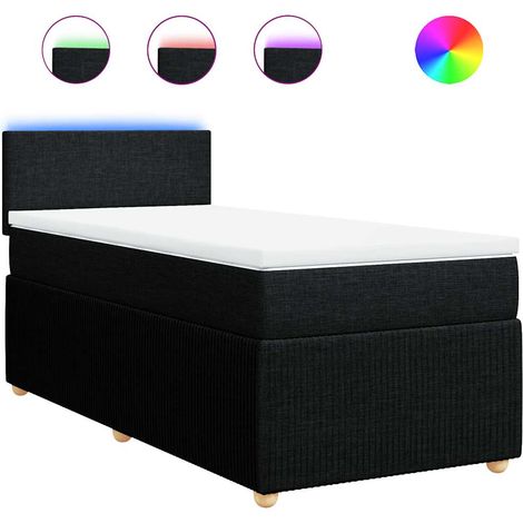 Maison Exclusive - Giroletto a Molle con Materasso Nero 100x200 cm in Tessuto (1/5)