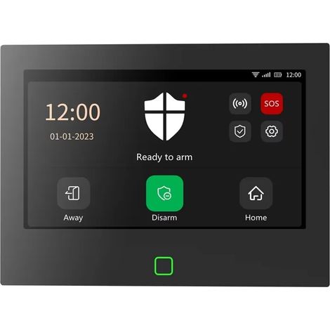 Sistema de alarma antirrobo, pantalla táctil de 7 pulgadas, conectividad inalámbrica, color verde militar. (1/2)