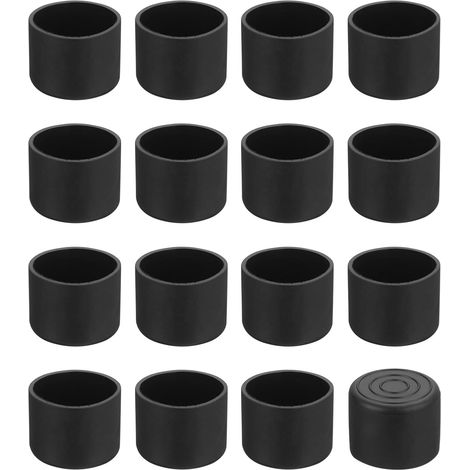 Lot de 24 Embouts de Pieds de Chaise, diamètre extérieur 30 mm (1-1/6 po), en PVC Non marquant, antidérapants, pour Pieds de Chaise, pour Table Ronde, pour Meubles, Noirs (1/5)