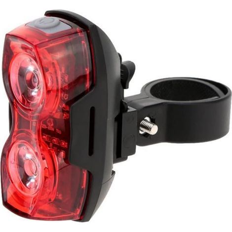 Luz trasera LED para bicicleta, luz trasera o luz de advertencia roja para bicicleta con 2 luces LED alimentadas por dos pilas AAA. (1/5)