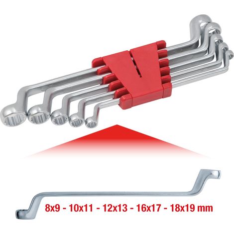 KS Tools Doppel-Ringschlüssel Satz, gekröpft, 5-tlg 8-19mm - 517.0295