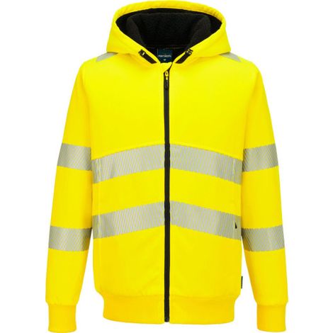 Sudadera con capucha de invierno con cremallera y alta visibilidad PW321 S Amarillo (1/2)