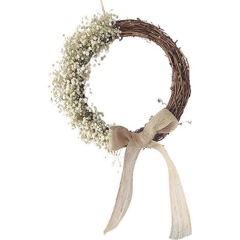 Couronne de gypsophile, décoration de fleurs séchées, 1 pièce, couleurs variées (1/5)
