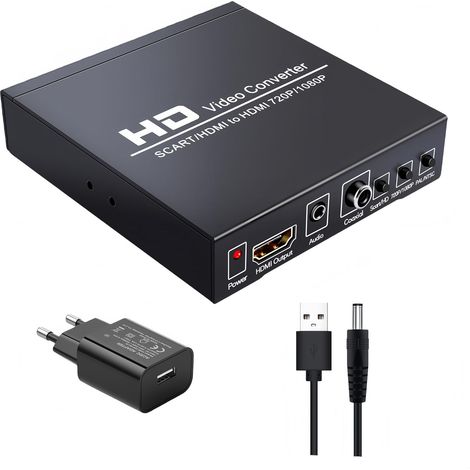1 Convertisseur SCART HDMI, Sortie 720P 1080P, Entrée PAL NTSC, pour DVD Décodeur Console