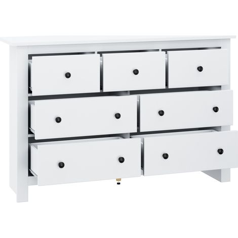 Credenza moderna bianca a 7 cassetti in truciolare 152 x 40 x 88,5 cm (1/5)