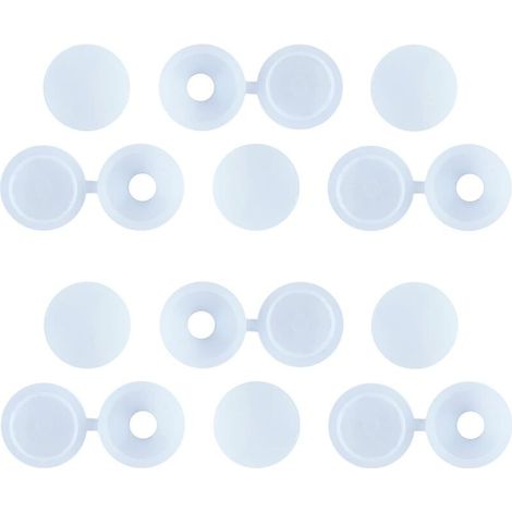 50 Pièces Charnière Bouchon à Vis en Plastique, M5/M6 Blanc Couvercle Décoratif à Vis, Cache-vis Pliable et Encliquetable, pour Les Murs, Les Armoires (1/4)