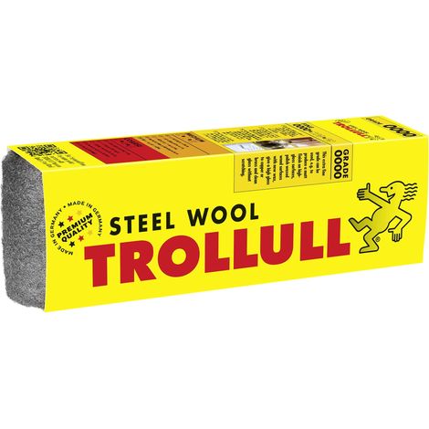 Trollull Lana d'acciaio  Filo di lana 200g extra-fine 0000 lucida superfici cerate legno, rame, ottone e opache, pulisce il vetro (1/4)